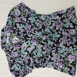 Sag Harbor Sheer Floral Print Blouse Size Medium